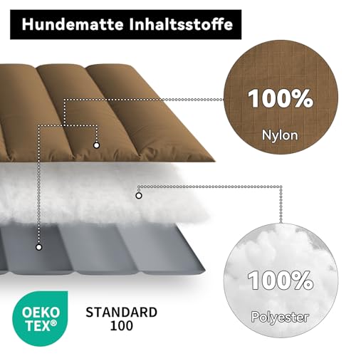WESTERN HOME WH Hundedecke Outdoor für Unterwegs Hundedecke Wasserdicht Tragbar Hundematte Outdoor Komfort und Weiches Reisedecke Hund Wasserdicht Camping Hundebett, 110x68 cm (Braun)