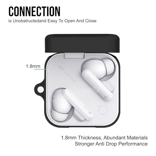 Image of Silicone Case Cover for CMF by Nothing Buds Pro 2 | Buds 2 | Buds 2 Plus (Black)