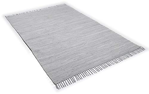 Theko Happy Cotton Rug 100% Cotton 650_Grey Rectangular 90 x 160 cm, 90 x 160 cm (Rectangular) - Image 2