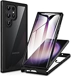 CENHUFO for Samsung Galaxy S23 Ultra Case Built-in Screen Protector, Military Grade Shockproof Clear Cover 360° Full Body Protective Rugged Bumper Phone Case for Samsung S23 Ultra 5G -Black