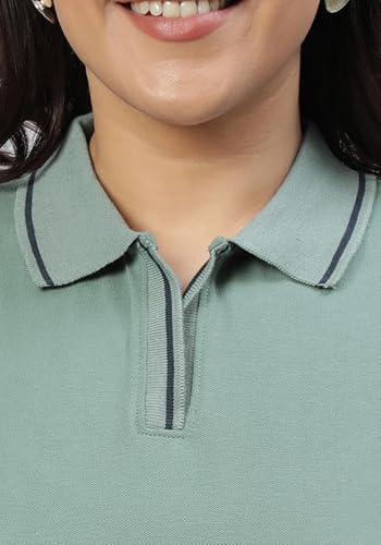 Image of Wear Your Opinion Women's Plus Size Tipped Collar Neck Polo Tshirt