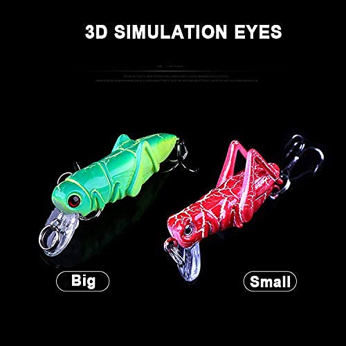 Wobblers Crap Fishing Tackle Isca Artificial Pesca Lure Peche Hard Baits Bass Insect Grasshopper Fishing Lures (Yellow) 1