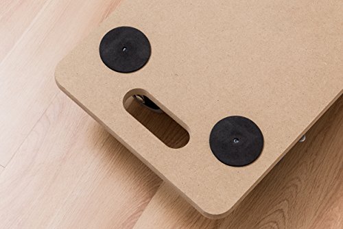 Metafranc Transportroller 590 x 290 mm - 200 kg Tragkraft - MDF-Platte - TPE-Räder / Möbelroller mit Bremse / Transporthilfe für Umzug / Rollwagen für Möbel-Transport / Kistenroller aus Holz / 821390 Natur