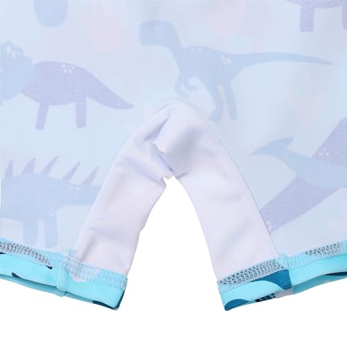 Image of HUAANIUE Toddler Boy Swimsuit Rashguard One-Piece Swimwear 0-6 Years | UPF 50+ sun protection, front zipper with chin guard, 4-way stretch quick-dry fabric, flatlock seams anti-chafing