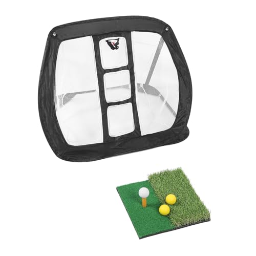 Practice Net All in 1 Home Hitting Aid Net for Backyard Driving Chipping Swing Training with Mat Balls Tee Bag