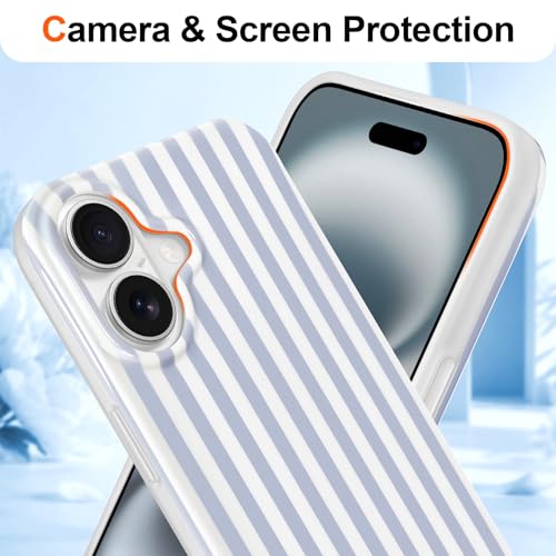 Coque iPhone 16 en silicone TPU souple et mince à rayures Hython - 3