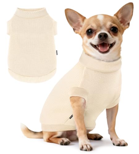 Image of 1 Pack Dog Shirt for Small Supplies Functional Waffle Dog Clothes Warm Soft Sweatshirt Outfit for Dogs Cats Pet Apparel
