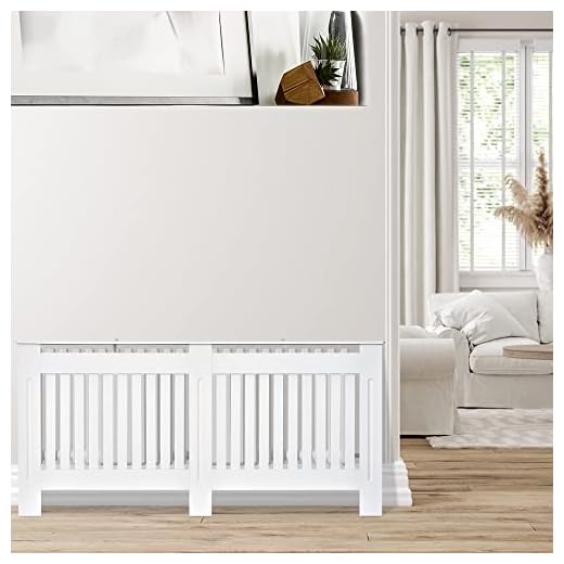 HOMCOM Cubre Radiadores Cubierta de Radiador Moderna Cubreradiador de MDF para Sala de Estar Dormitorio 172x19x81 cm Blanco