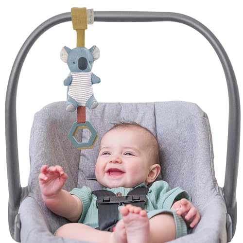 Image of Itzy Ritzy Jingle Travel Toy for Stroller, Car Seat or Activity Gym - Baby Hanging Toy Features Jingle Sound, Clinking Rings & Adjustable Attachment Loop (Koala)
