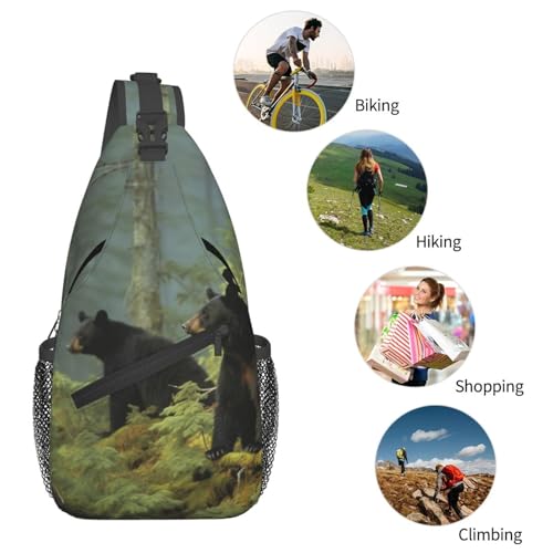 Morrales tipo sling negros para hombro y trekking miniatura 6