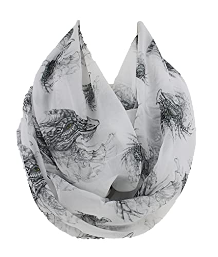Etwoa's Dragon Drawing infinity Scarf Circle Scarf Loop Scarf2
