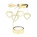 Surakey Rotary Candle Holder, Gold Spinning Metal Tea Lights Candle Holder, Romantic Candlestick Ornament for Wedding Party Christmas Festival Home Decor Accessories (Heart)