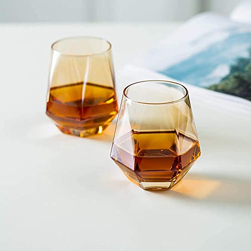 Image of Premium Brown 350 ML Water & Juice Drinking Glasses Set of 6 Vintage Glassware Set for Juice, Cocktail, Mocktail,Whisky All Beverages Everyday Uses for Gift (6, MT-20)