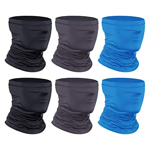 Anstronic [6-Pack] Neck Gaiter Scarf, Breathable Bandana Face Mask Cooling Neck Gaiter