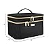 BAFAMYE 8.8L Double Layer Travel Makeup Bag Women, Large Cosmetic Case, Organizer for Travel-Size Accessories Bottles, Brushes, and Skin Care Products, Black 2.33 GAL