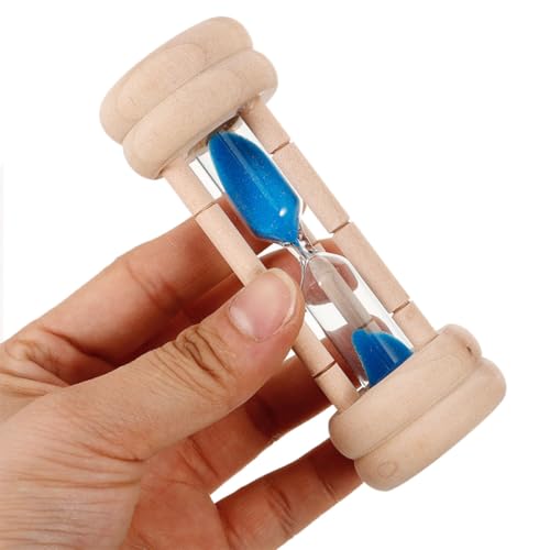 Temporizador de cepillo de dientes de diseño compacto en madera y vidrio, set de 2 piezas 5