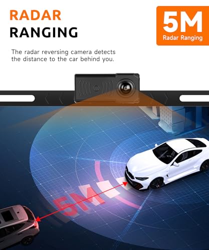 Image of 7 inch Wired Backup Camera System with Radar Ranging | 1080P IR Night Vision, IP68 Waterproof, Intelligent Reverse Lines, HD Touch Key Monitor for Trailer Camper Truck