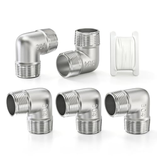 TAISHER 5PCS 304 Stainless Steel 90 Degree elbow,1" NPT Male × 1" NPT Male Thread Pipe Fitting by TAISHER - Used condition - US$24.87