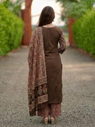 Image of ANNI Designer Women's Rayon Viscose Straight Kurta Set with Palazzo and Dupatta | Stylish Long Kurti Dress for Festive, Party, and Ethnic Wear