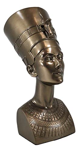Busto de la Reina Nefertiti Clásico en Bronce 7" miniatura 2