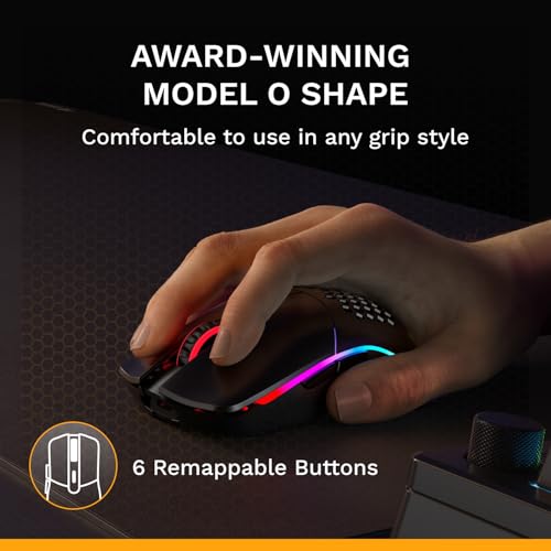 Image of GLORIOUS Model O Classic Wireless PC Gaming Mouse - Low Latency, 19k DPI Sensor, Lightweight Honeycomb 69g, Customizable RGB, 100M Click Mechanical Switches, Programmable Buttons - Black