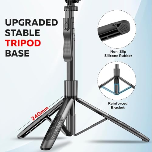 Image of SooPii All-in-One Bluetooth Selfie Stick Tripod with Wireless Remote, 360 Rotation, Extendable & Foldable Stand for Mobile Phones,GoPro & Action camera, Ideal for Vlogging, Travel, and Live Streaming