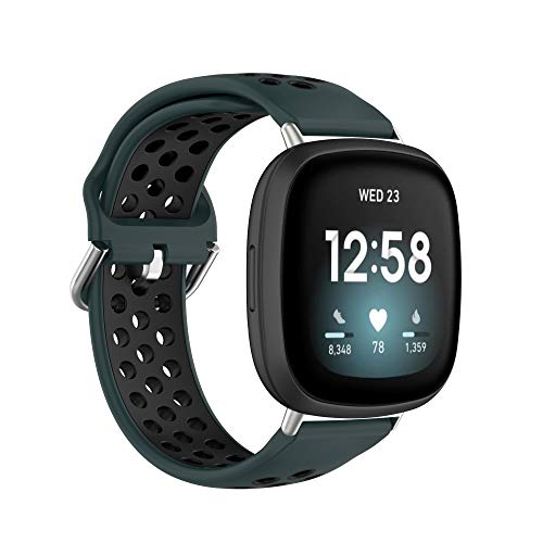 MAKACTUA Compatible con Fitbit Versa 3 Correa/Fitbit Sense Correa,Banda de Repuesto de Silicona,Sport Classic Soft Reemplazo Correa con Fitbit Versa 3/Fitbit Sense Cover