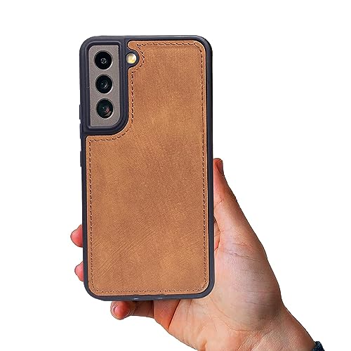 Image of A rtistque Premium Pu Leather Back Cover Case for Samsung Galaxy S22 5G | Drop Protection | Raised Camera Edges - Brown