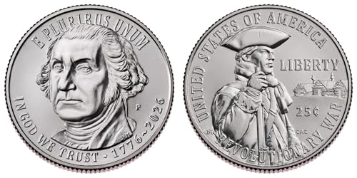 Semiquincentennial Quarters 2026 P & D Revolutionary War Quarters, 2 Coins Set