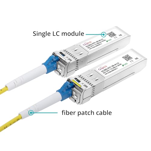 Image of 1 Pair 10GBASE-BX80-UD BiDi SFP+ Module, TX-1490nm /1550nm, RX-1550nm /1490nm 80km DDM Simplex LC SMF Optical Transceiver Networking Mini Gbic for Brocade 10G-SFPP-BXU-80K / 10G-SFPP-BXD-80K
