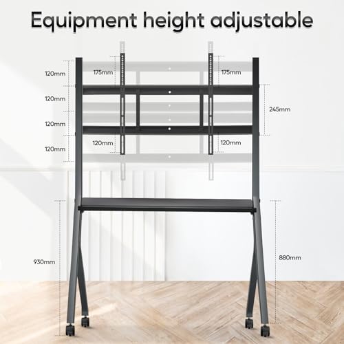 Image of Interactive Whiteboard Portable Stand for 55 inch-86 inch Smart Board, Four Lockable Wheels, Sleek Design for The Modern Office or Classroom