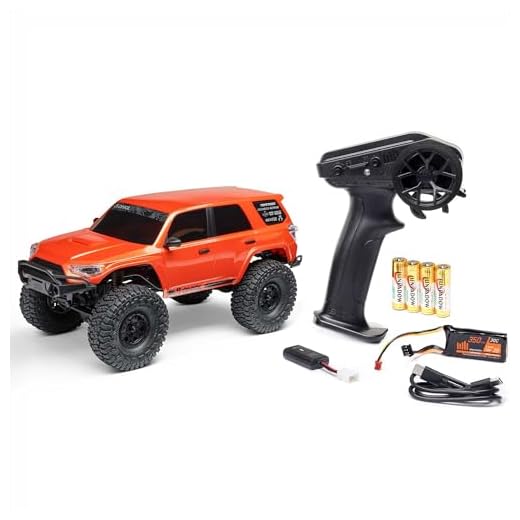 Axial RC Truck 1/24 SCX24 Toyota 4Runner 4X4 RTR Brushed Rock Crawler, RTR (Battery and Charger Included), Orange, AXI-2035T1