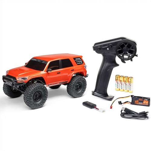 Axial RC Truck 1/24 SCX24 Toyota 4Runner 4X4 RTR Brushed Rock Crawler, RTR (Battery and Charger Included), Orange, AXI-2035T1