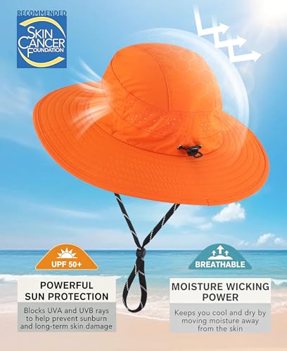 Image of Connectyle UPF 50+ Wide Brim Sun Hat for Men Women UV Protection Bucket Hats Outdoor Breathable Safari Hat for Fishing Hiking