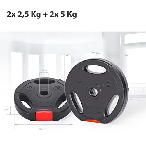 Hantelscheiben Zoomyo 4-teiliges Hantelset mit 30-mm-Bohrung
