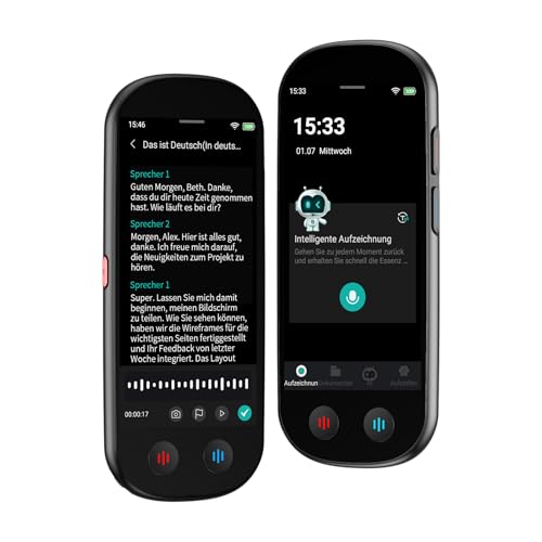 Note AI Digitales Diktiergerät mit Playback,80GB aufnahmegerät Unterstützt kostenlose Online-Transkription, Zusammenfassung und Übersetzung in 134 Sprachen,Voice Recorder Für Meetings/Vorlesungen