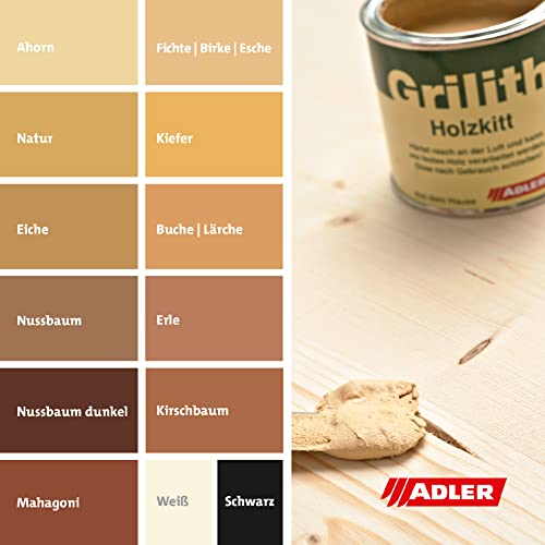 ADLER Grilith Holzkitt Spachtelmasse Kitt für Holz Möbel Basteln Reparieren Schwarz 100 ml