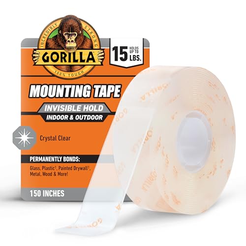 Gorilla Tough & Clear Double Sided Mounting Tape, Clear Tape...