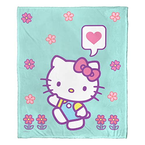 Image of Northwest Hello Kitty Silk Touch Throw Blanket, 50" x 60", Falling Flowers