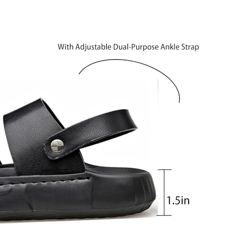 Men'S Leather Open Toe Platform Fashion Sandals Summer Comfortable Lightweight Dual Use Slip On Beach Sandals Casual Sport Hiking Soft Bottom Non-Slip Slides2
