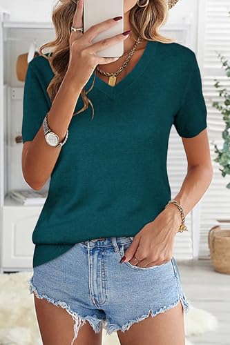 Image of Arach&Cloz Women's Wool Blend Spring Summer Lightweight Business Casual Sweater Tops 2026