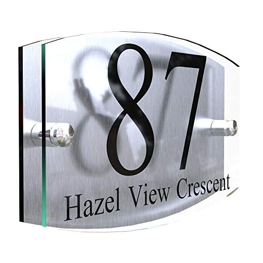 KSmart Modern Perspex Steel Aluminium Perspex Acrylic House Number Wall Plaque Sign