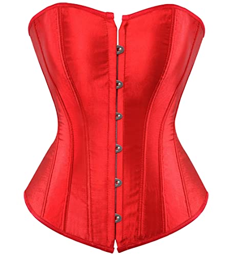 Corset pour femme idéal pour soirée : top bustier gothique en satin et shapewear de fête
