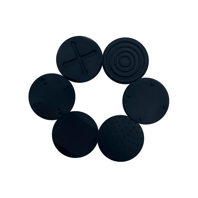 Image of 6Pcs Black Silicone Thumb Stick Grips Caps Analog Thumbstick Joystick Cap Cases and Storage for PS PSV 2000 PSV 1000
