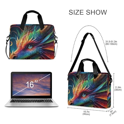 Maletín para laptop con diseño dragón arcoíris 13-15.6 pulg miniatura 4