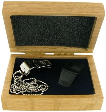 SHOP AWARDS AND GIFTS Deluxe Silver Whistle Gift Set with Black Rubber Safety Cover