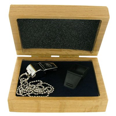 Set de Regalo Deluxe Silbato Plata con Cubierta de Caucho Negro