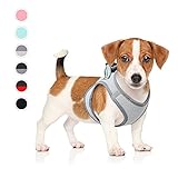 Klassisches & verstellbares Step-In Hundegeschirr für kleine und mittlere Hunde. Das westenartige design verteilt den belastungsbereich von brust und schultern gleichmäßig und reduziert den stress des hunde.
