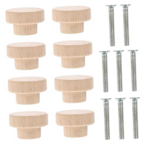NUOLUX 8個 木製キャビネット取っ手 北欧風シンプル丸型引き出しまみ ドレッサーやクローゼット用家具ハンドル