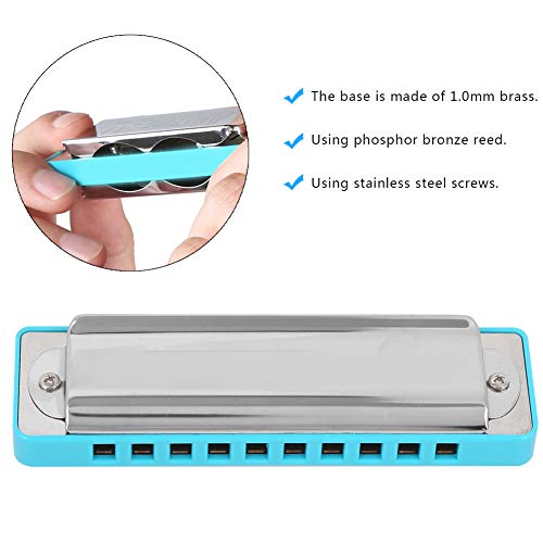 Harmonica en forme de clé de Mi bémol à 10 trous avec peigne en résine ABS pour performance professionnelle, débutants… - Les Beatles, Paul McCartney, John Lennon, RIngo Starr, George Harrison Harmonica en forme de clé de Mi bémol à 10 trous avec peigne en résine ABS pour performance professionnelle, débutants… – Image 3
